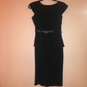XOXO Black Peplum Dress with Belt